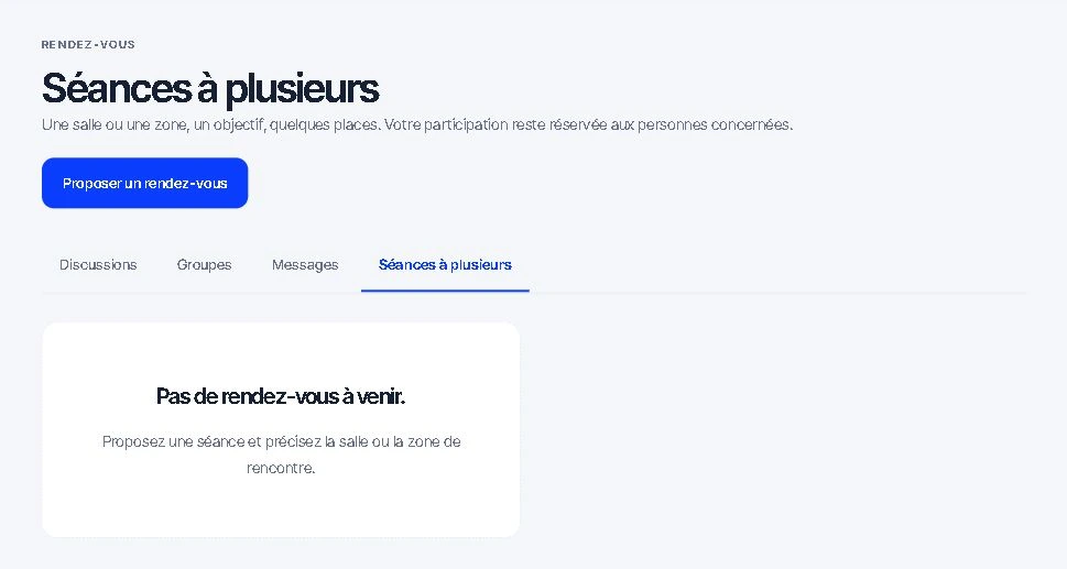 Aperçu de l’espace séances à plusieurs de Cadrento